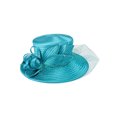 thumbnail image 1 of ChicHeadwear Looped Petal Braid Hat w/ Mesh Veil - Turquoise, 1 of 1