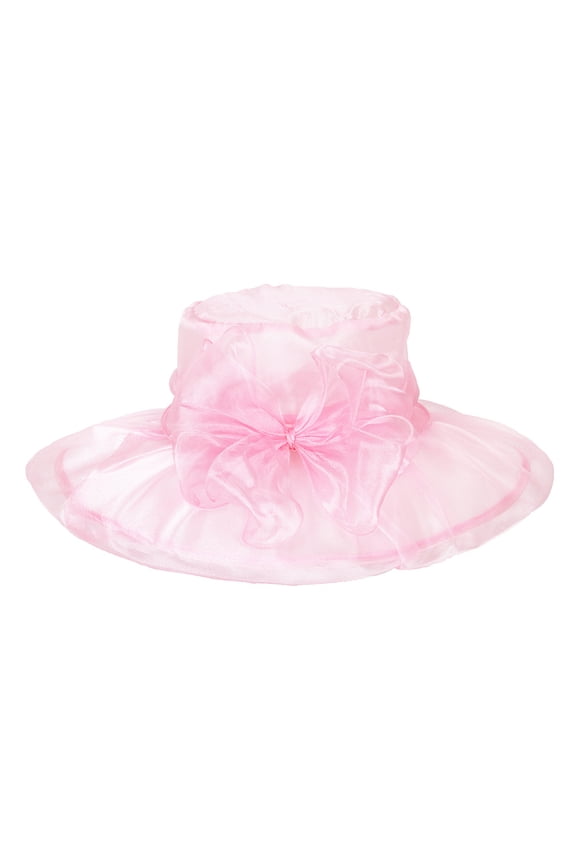 ChicHeadwear Organza Floppy Church Hat - Pink