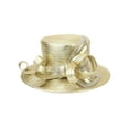 thumbnail image 1 of ChicHeadwear Statement Church Bling Bow Loop Trim Hat - Gold, 1 of 1