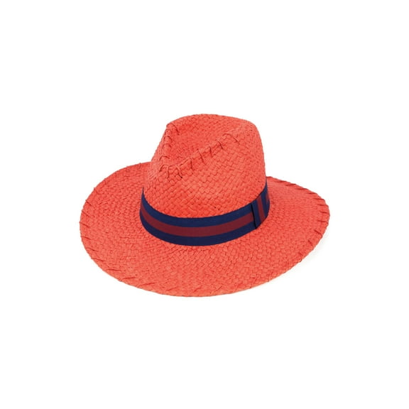 ChicHeadwear Womens Lala Paper Hat w/ Stitch - Red