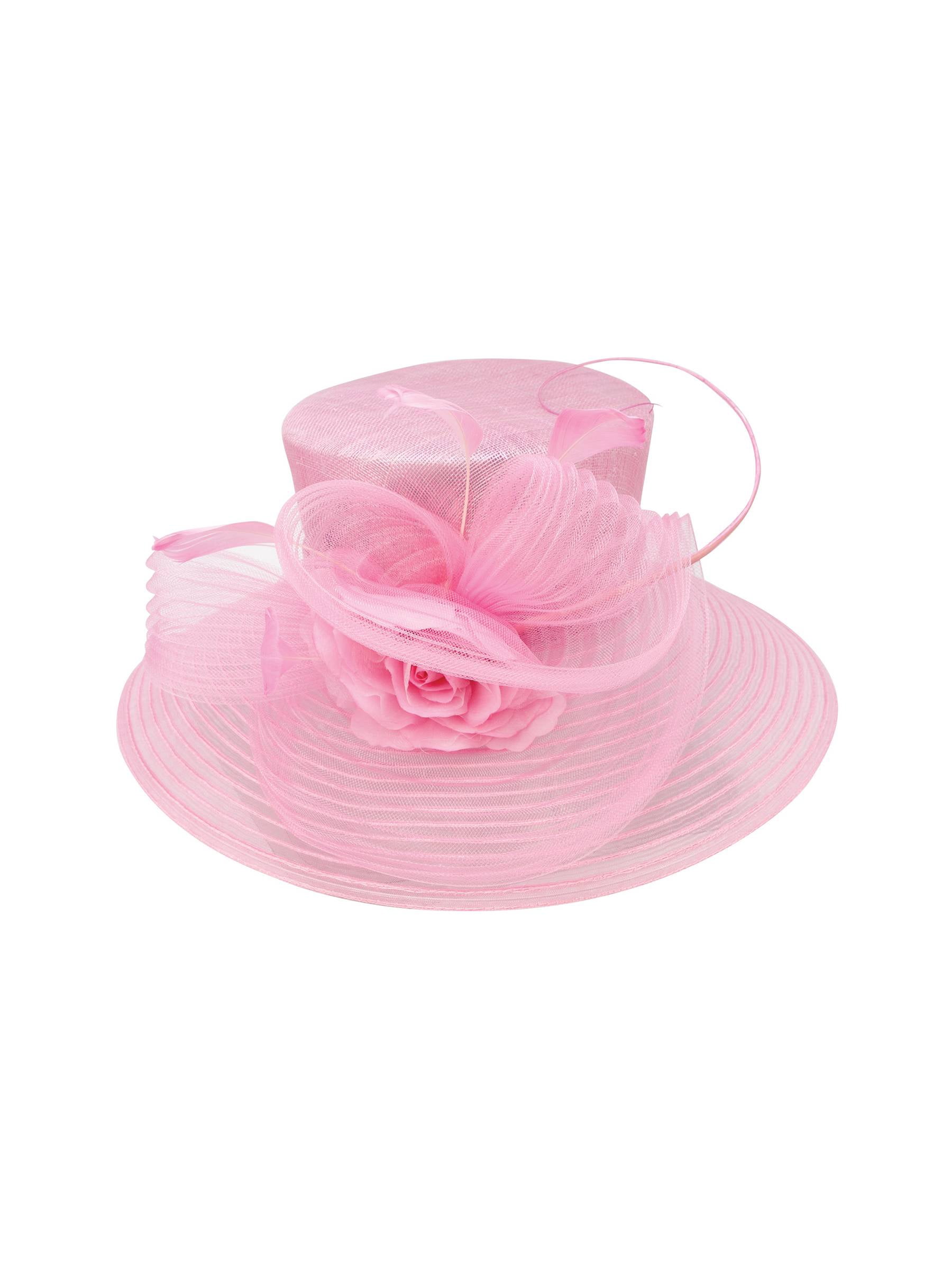 ChicHeadwear Womens Sinamay Crown Organza Hat w/ Ribbon and  display picture 2