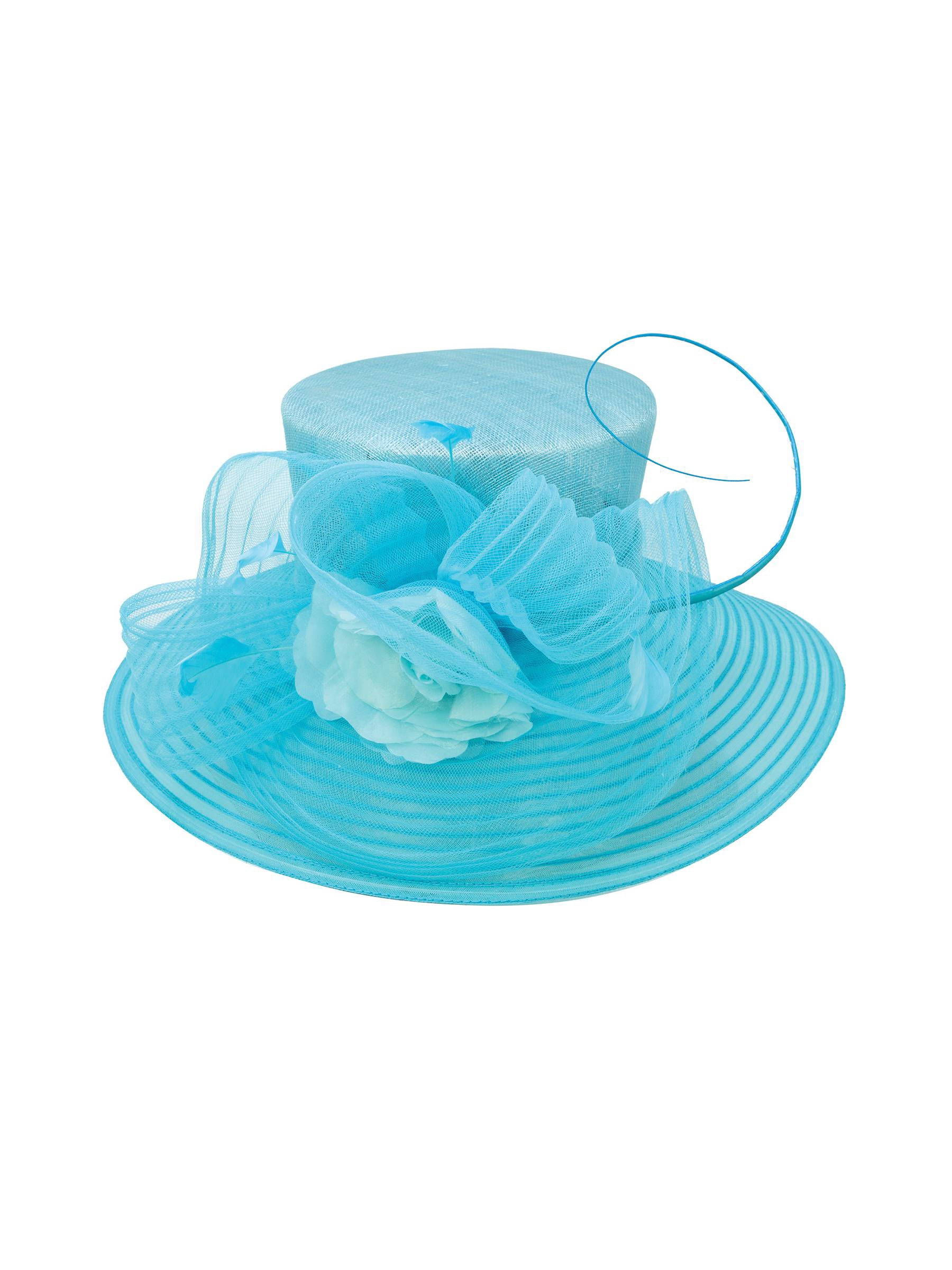 ChicHeadwear Womens Sinamay Crown Organza Hat w/ Ribbon and 