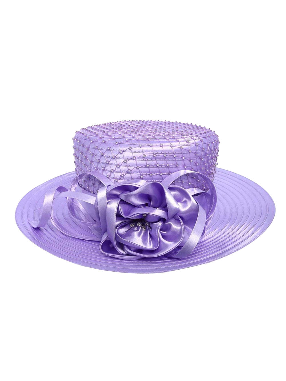 ChicHeadwear Womens Stone Studded Rose Bow Braid Hat 