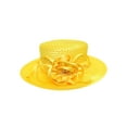 thumbnail image 1 of ChicHeadwear Womens Stone Studded Rose Bow Braid Hat - Yellow, 1 of 1