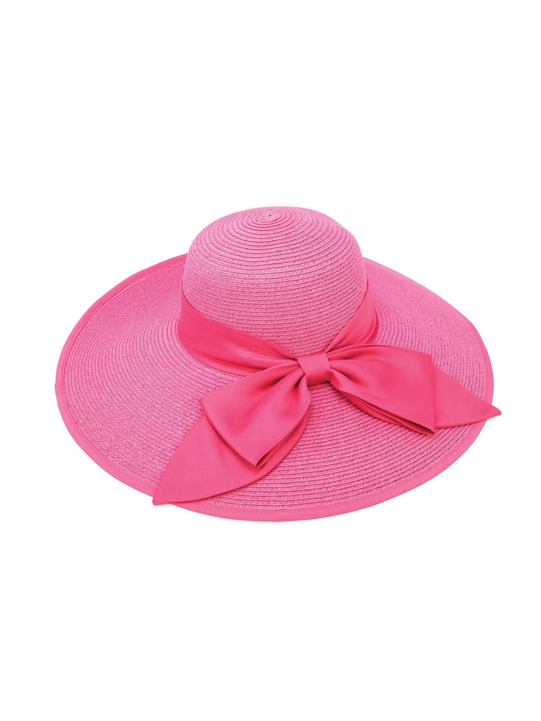 ChicHeadwear Womens Sun Hat w/ Bow Trims - Fuchsia - Walmart.com
