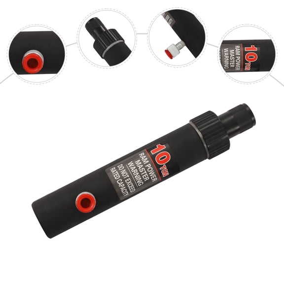 ChicHomey 10 Ton Hydraulic Porta Power Trailer Jack, Black Metal, Adjustable Lift from 135mm to 493mm, Durable, Direct Use for Heavy Lifting