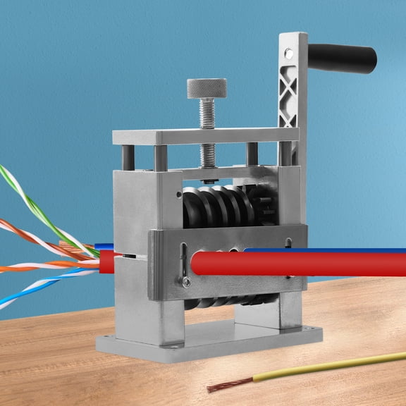 ChicHomey 100 RPM Manual Wire Stripper, Six Feed Holes, Adjustable Blade, and Stable Design for Efficient and Accurate Wire Stripping