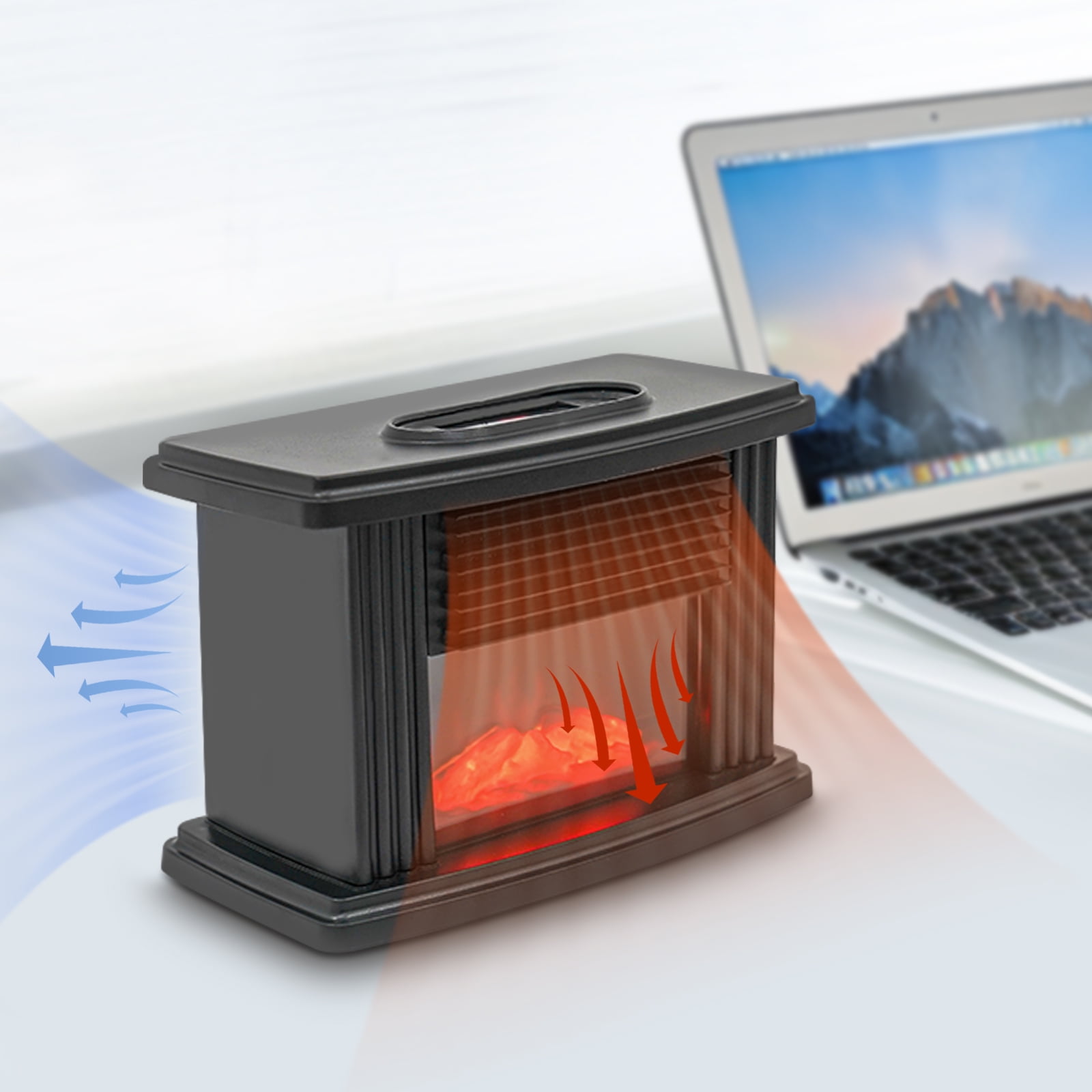 ChicHomey ​​1000W 3D Flame Electric Heater with ABS Housing,Compact & Portable,Free Standing Space Heater Stove for Indoor Use Home Office
