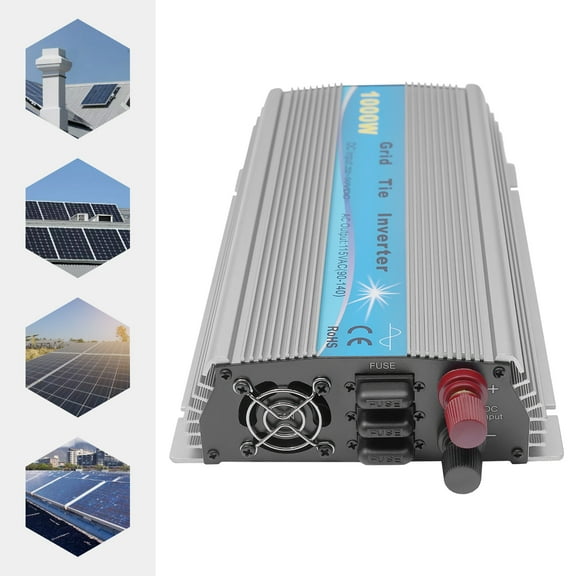 ChicHomey 1000w Grid Tie Solar Inverter,MPPT Sine Wave 22-50VDC Solar Input AC90-140V Output for 36V Solar Panel,for Solar Panel System