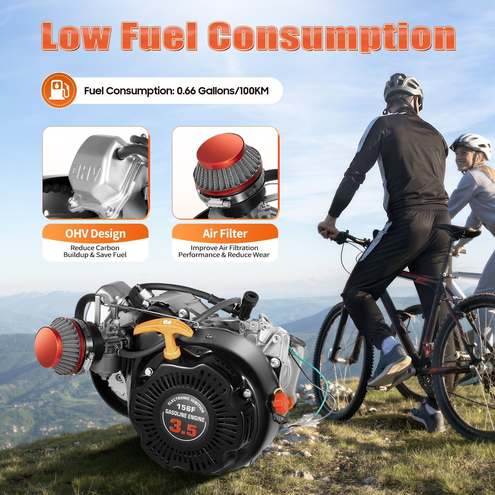 gas motor kit for 3 wheel bicycle 100cc Stroke 2 Stroke Petrol Engine Petrol Bicycle Conversion Complete Suitable 26-28" V-Frame Bicycles Super Fuel Efficient (36 Tooth Sprocket) : Automotive The quality aluminum Trike Conversion Kit Gas Motor