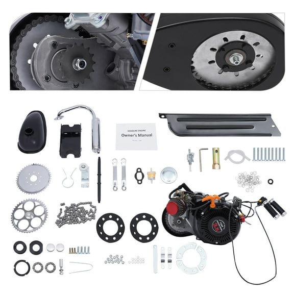 ChicHomey 100cc 4-Stroke Bicycle Engine Kit,3.5HP Strong Power,Gas Motorized Motor Bike Modified Engine Conversion Kit, Air Cooling & Hand Start