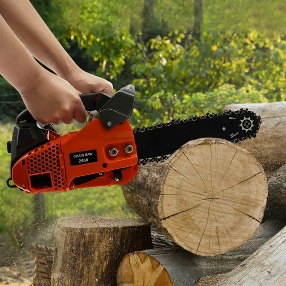 ChicHomey 12" Top Handle Gas Chainsaw,2-Stroke 25.4cc Portable Gasoline Chainsaw for Gardens, Farms, Woodworking