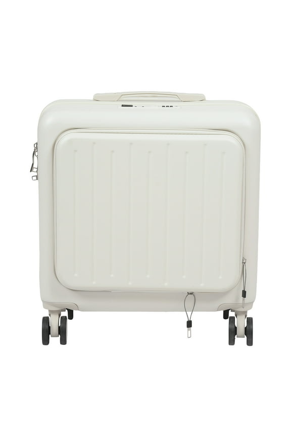 18" Scooter Suitcase with USB Port, Cup Holder, Password Lock, 4 Wheels, Spacious 47L Capacity, Perfect for Short-Term Business and Leisure Travel, Easy to Carry