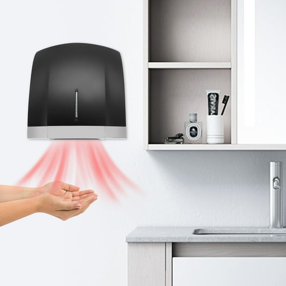 ChicHomey 1800W Infrared Sensor Hand Dryer,Hot/Cold Dual Control, Fast Drying, Infrared Sensor,for Home/Office/Bathroom,Black