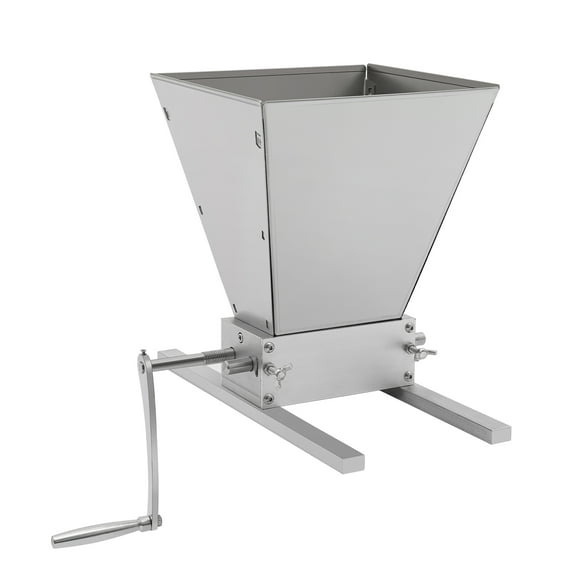 ChicHomey 2 Roller Grain Crusher Mill, Grain Grinder, Stainless Steel Crusher Malt Mill Homebrew Manual Grain Mill Low Speed Drill Available Malt Crusher Gap Adjustable Barley Grinder