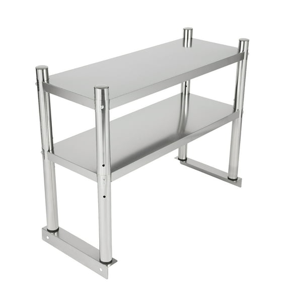 ChicHomey 2 Tier Height Adjustable Shelf Storage Stainless Steel Heavy Duty Shelf Holder