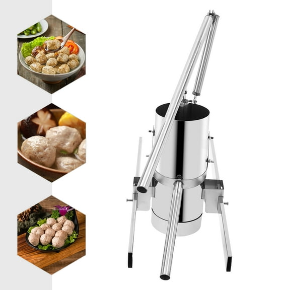 ChicHomey 201 Stainless Steel Meatball Machine with 5kg Capacity, Manual Operation, Precision Molds, and Sturdy Design for Efficient Meatball Making