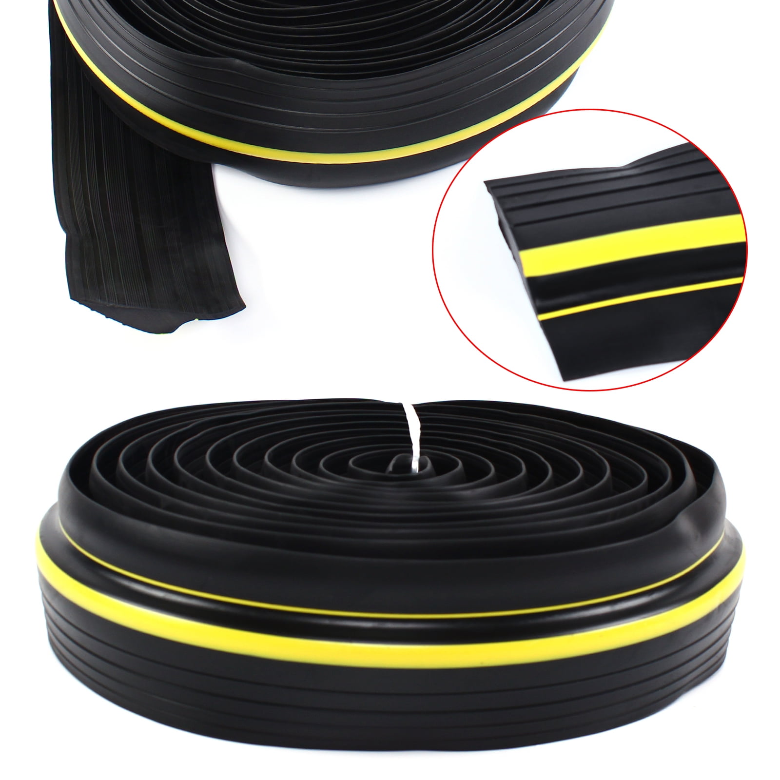 ChicHomey 20ft Garage Sealing Strip,PVC Construction, 3in Width, High-Visibility Yellow Stripes Flame-Retardant V-2 Free Cutting,Fit for Garage Doors Energy Saving