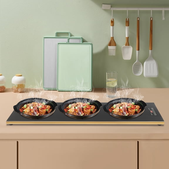 ChicHomey 350W Electric Warming Tray, 104-284 Adjustable,24H Timer,Child Lock & Waterproof for Family Meals & Parties