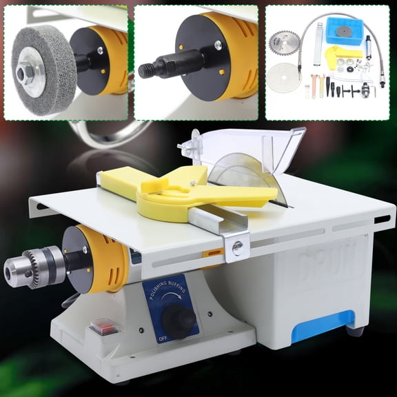 ChicHomey 350W Mini Table Saw Machine,10000 RPM Multi-Function Desktop Saw ,Wood & Jade Cutting, Polishing DIY Tool for Home Workshop