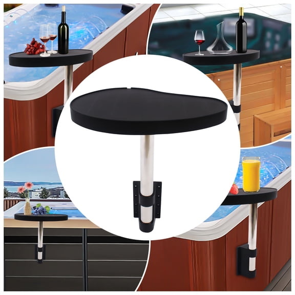 ChicHomey 360 Rotation Spa Caddy Side Table Tray-Anti-Slip,Detachable Spa Tray Table,Keep Snacks and Drinks Handy and Dry,Space-Saving for Shower/SPA/Pool