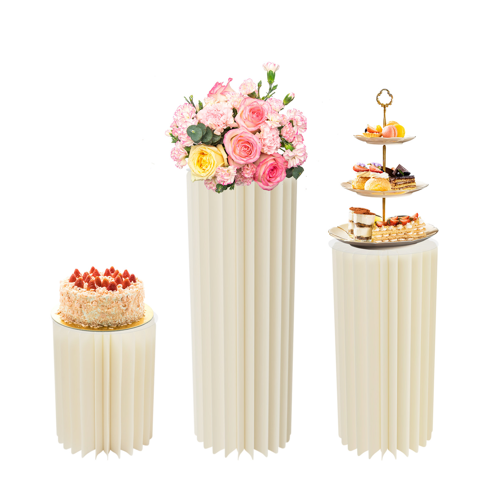 ChicHomey 3pcs Foldable Cardboard Centerpiece Display,Wedding Backdrop ...