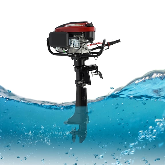 ChicHomey 4-Stroke 7HP Aluminum Alloy Outboard Motor, 3-Speed, Low Fuel Consumption,Adjustable Trim, Air-Cooled | Safe & Easy-Install for Boats