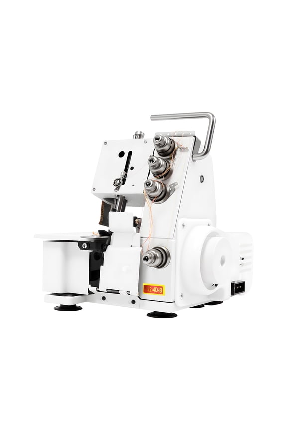4-Thread Overlock Sewing Machine,1200 Stitches/Min High Speed,Free Standing with LED Light,for Household & Industrial Fabrics,White,110V