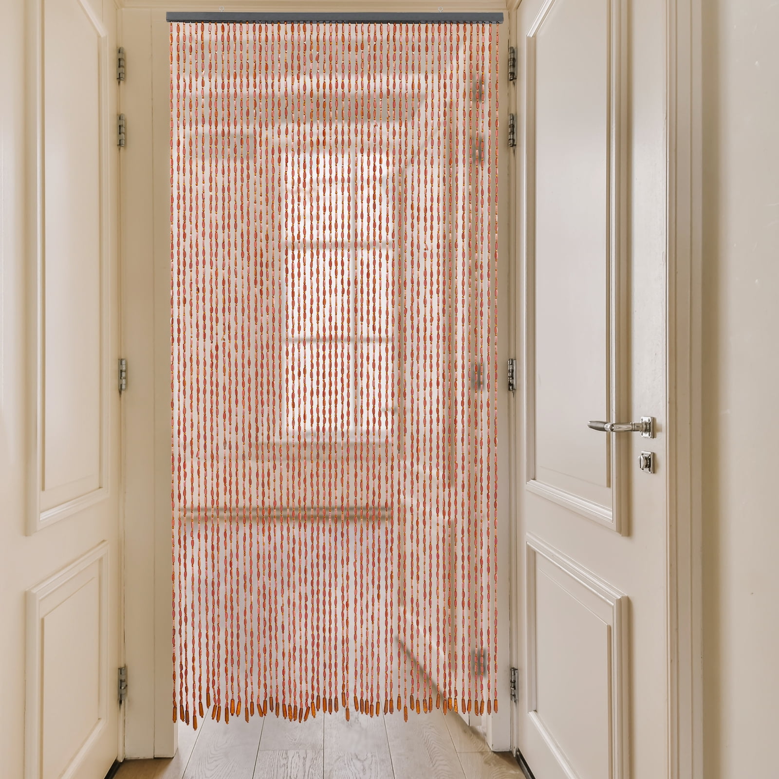 ChicHomey 52-String Bamboo Wood Door Curtain, Beaded Room Divider 200x90cm, for Home Doorways,Boho Rustic Vintage