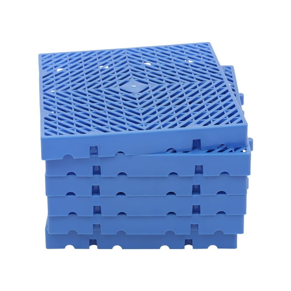 ChicHomey 6pcs Blue Plastic Pallets,Waterproof Grid Ventilation Floor Pallet, Ventilated Moisture-Proof,for Humid Storage | Household/Commercial Warehouse Solutions