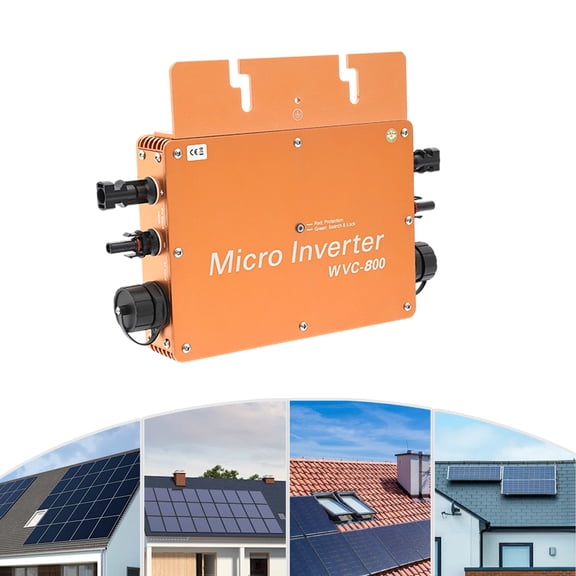 ChicHomey 800W Solar Grid Tie Inverter,MPPT Solar Power Inverter for 22-50V DC to 120V AC, Smart Digital Control,for Home Commercial Power,Gold