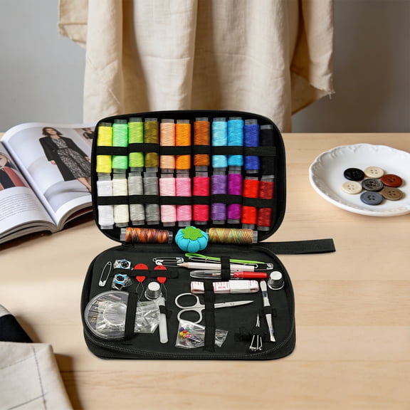 ChicHomey 98pcs Sewing Tool Kit,Lightweight Versatile Practical,Including Thread,Needle,Scissors,Buttons And Accessories, for Home Sewing School Craft Tailoring