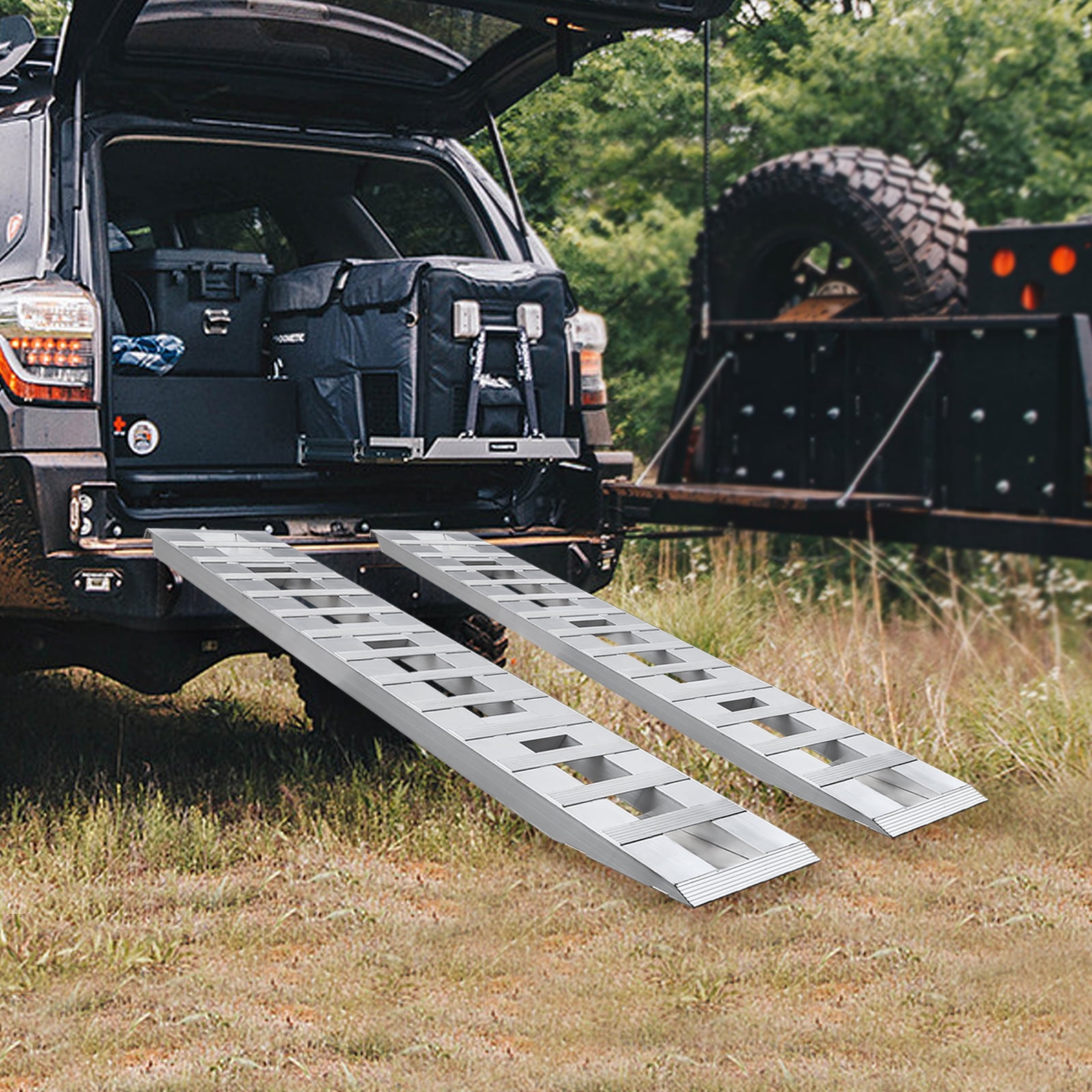 ChicHomey Aluminum Trailer Ramps – 6000lbs Capacity, Non-Slip, 2-Piece ...
