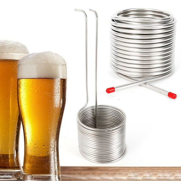 ChicHomey Beer Cooling Coil Pipe,304 Stainless Steel (0.5mm),Double-Layer Design for Efficient Heat Exchange,Homebrew Immersion Chiller Cooling Pipe