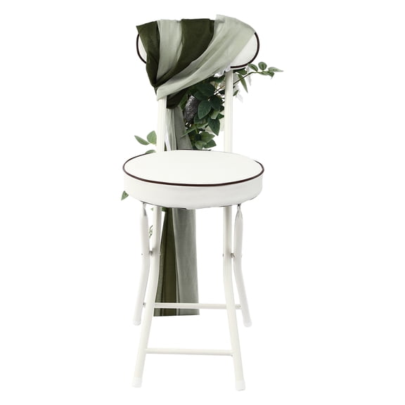 ChicHomey Bohemian Style Wedding Chair Decorations, 6-Pack Artificial Green and White Rose Flowers with Ribbons, Perfect for Weddings and Parties