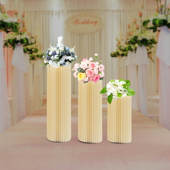 ChicHomey Cardboard Flower Stand Set of 3, Sturdy and Reusable with 55.12-66.14 lbs Capacity, DIY-Friendly for Custom Arrangements, Perfect for Weddings, Events, and Parties, Easy to Store and Transp