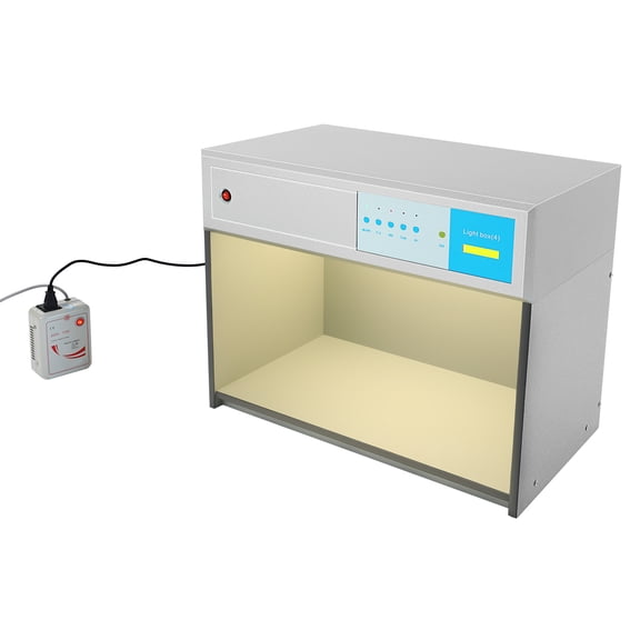 ChicHomey Color Assessment Box,4 Light Sources (D65/TL84/F/A/UV), LCD Screen, for Textiles/Printing/QC Labs,110v