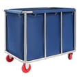 thumbnail image 1 of ChicHomey Commercial Laundry Cart with Wheels,Heavy Duty Stainless Steel Laundry Trolley Cart,260 lbs Capacity,for Industrial/Home,Blue, 1 of 12