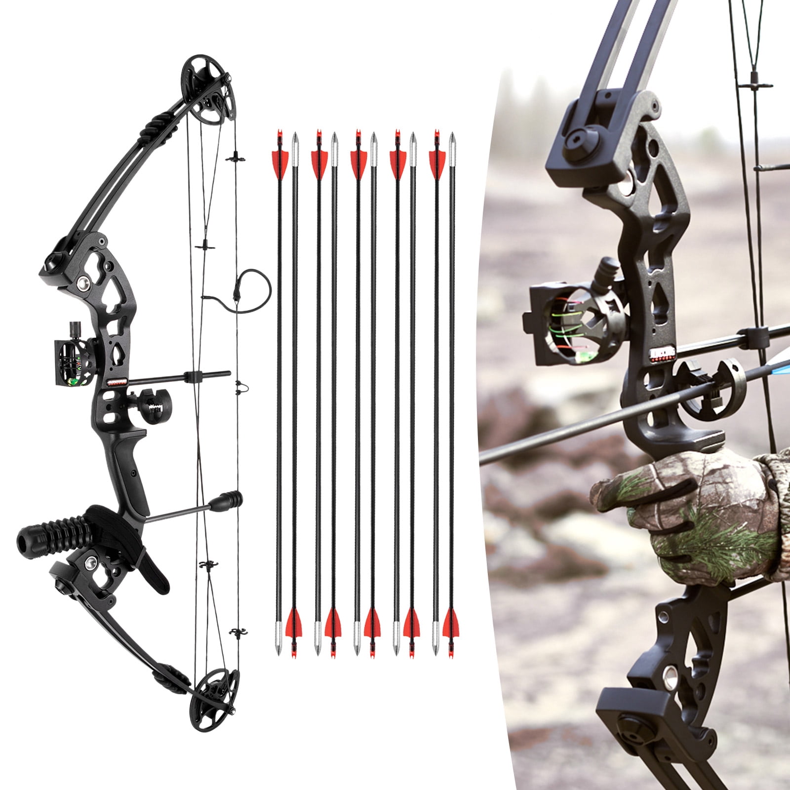 ChicHomey Compound Bow for Hunting & Archery,Adjustable Draw Weight,3 ...