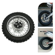 ChicHomey  Dirt Bike Rear Wheel, Premium Rubber/Iron/Steel,32 Spokes & Disc Brake | Easy Install l for 50-140cc Motorcycles Silver/Black