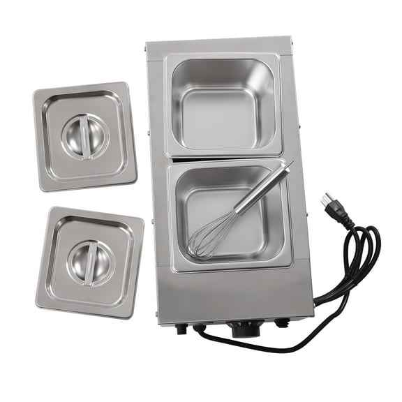 ChicHomey Electric Chocolate Melting Machine, 6L Capacity with Dual Pots, Adjustable Temp 30-85, Stainless Steel, Perfect for Commercial or Home Use