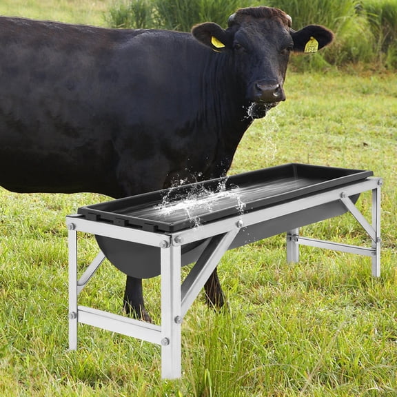 ChicHomey Feed Trough,Long Large Capacity Feeder,Reinforced Frame Anti-Tip Open Structure,for Farms Yards Sheep Barns Livestock Feeding