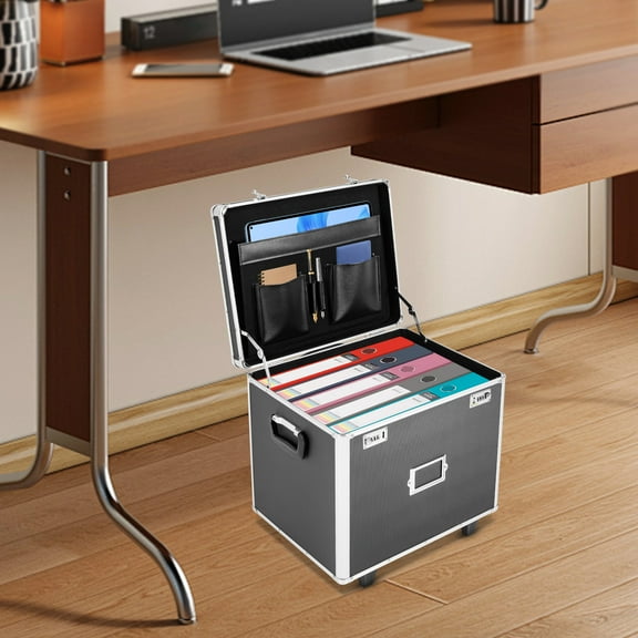 ChicHomey File Organizer Box with Durable Aluminum Alloy and Dual-Combination Lock, Multi-Slot Compartments, Ideal for Home or Office Use