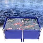 ChicHomey Foldable Canvas Aquarium Fish Tank,47.2 Large Capacity, Waterproof & Rustproof,External Drain Valve, Blue