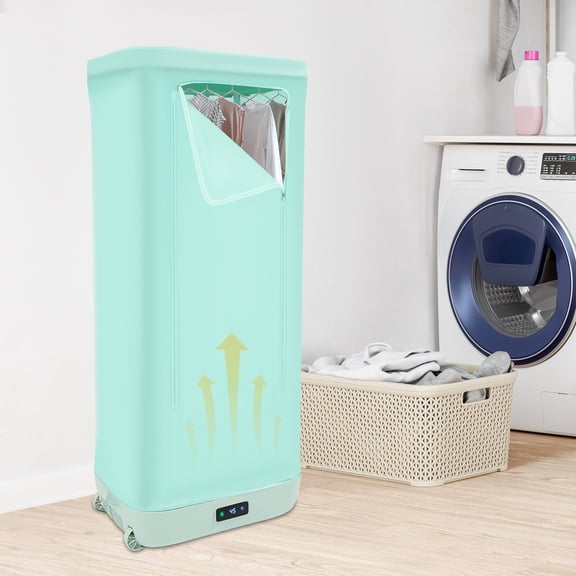 ChicHomey  Folding Clothes Dryer, 360 Hot Air Circulation,Portable with Wheels, Dual Function (Drying+Storage),for Home/Travel/Dorm