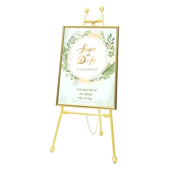 ChicHomey Golden A-Frame Floor Easel Stands,2-Pack Wedding Decoration,for Sign, Picture Display Stand & Event Displays