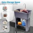 thumbnail image 1 of ChicHomey Gray Freestanding Utility Sink with 360° Rotating Faucet,Sanitation Station Indoor Outdoor Utility Sink  for Laundry/Kitchen/Multi-Purpose Cleaning, 1 of 14