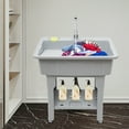thumbnail image 1 of ChicHomey Gray Freestanding Utility Sink Laundry Tub with Storage Shelf ,360° Rotating Faucet, Free-Standing Installation,Multifunctional Laundry Sink, 1 of 10
