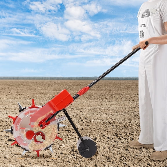 ChicHomey Hand-Push Seeder with Precision Sowing - 6-Nozzle Planter,Manual Seeder Machine Adjustable 1-2 Seeds & Sowing Depth for Efficient Planting