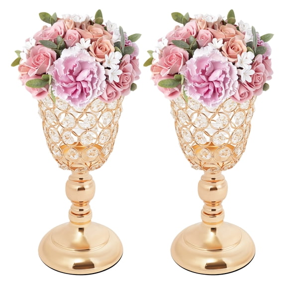 Dwellnix K9 Crystal Vase Flower Vase Wedding Flower Vases Iron EVA Home Dining Table